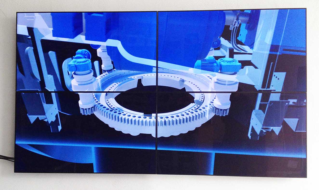 Videowall con 4 pantallas FHD